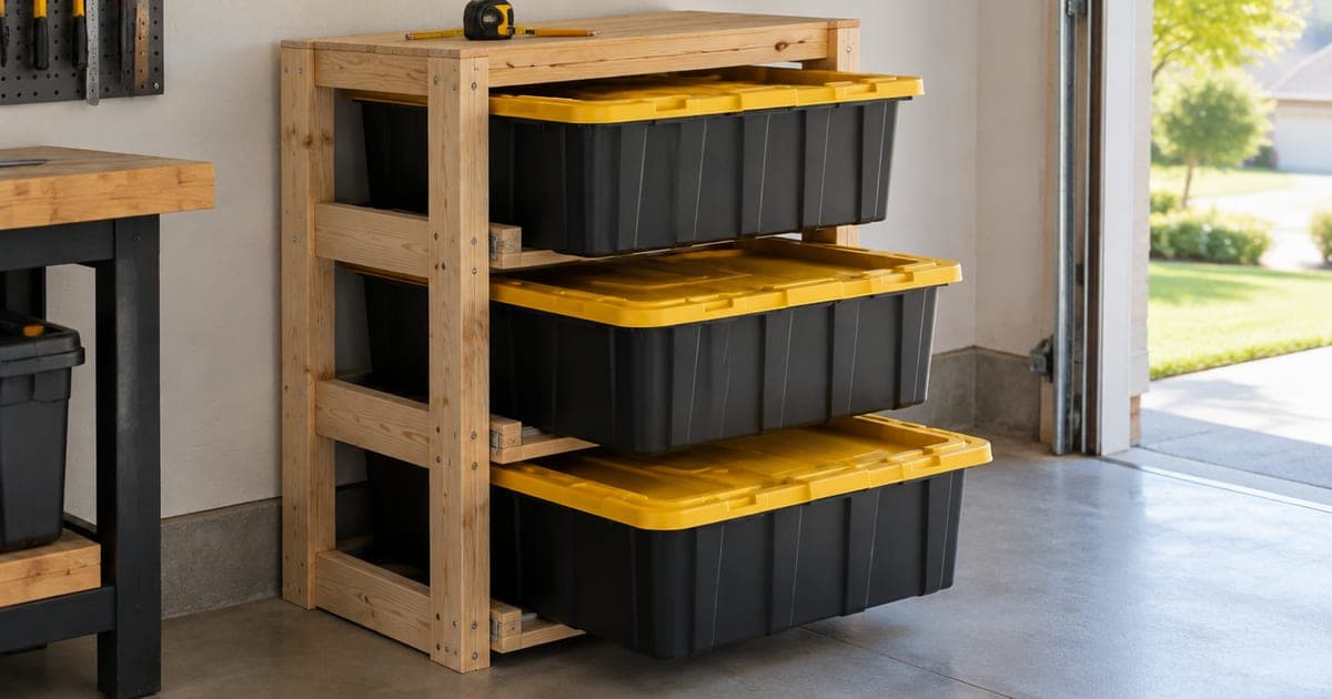 27-Gallon Tote Storage Rack Plans: Dimensions, Cut List and Cost