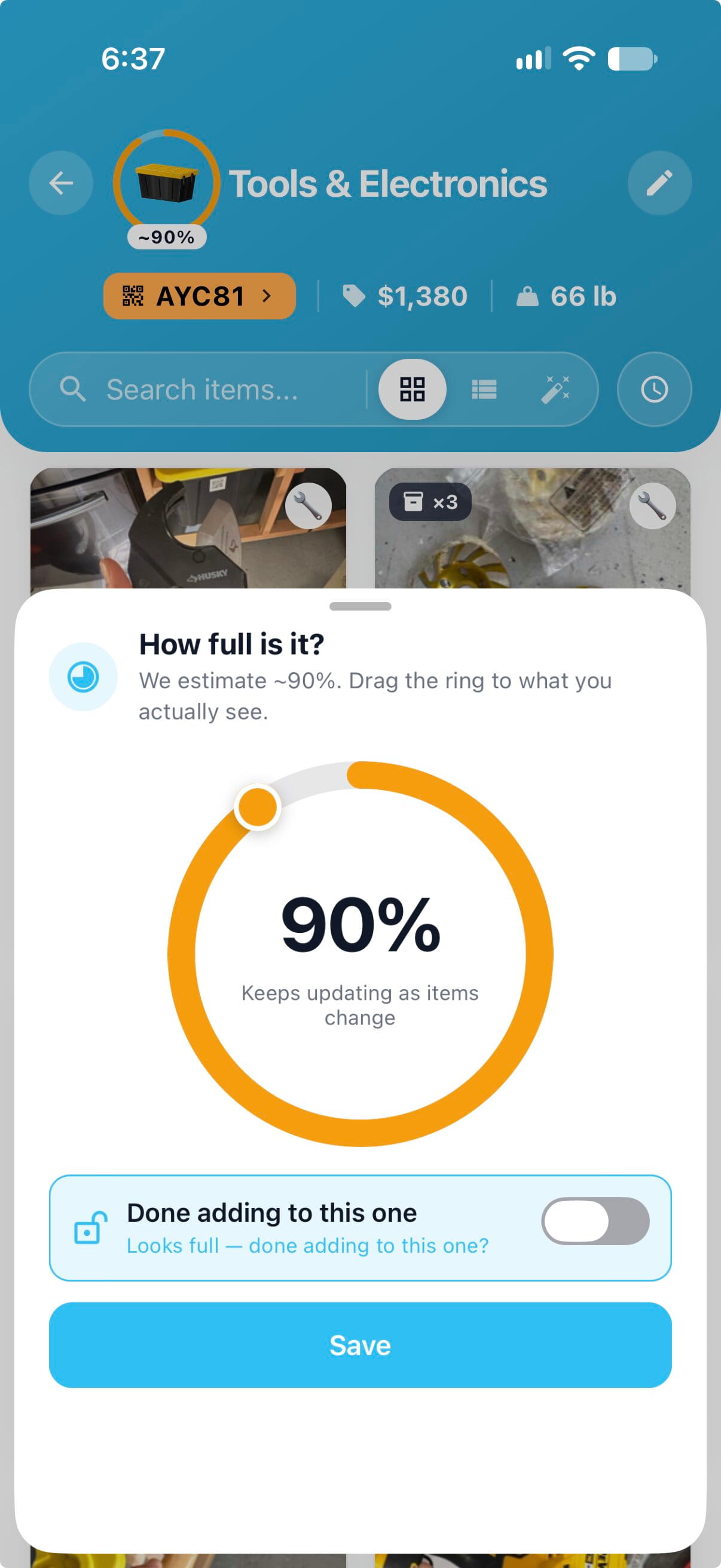 Fullness tracking demo
